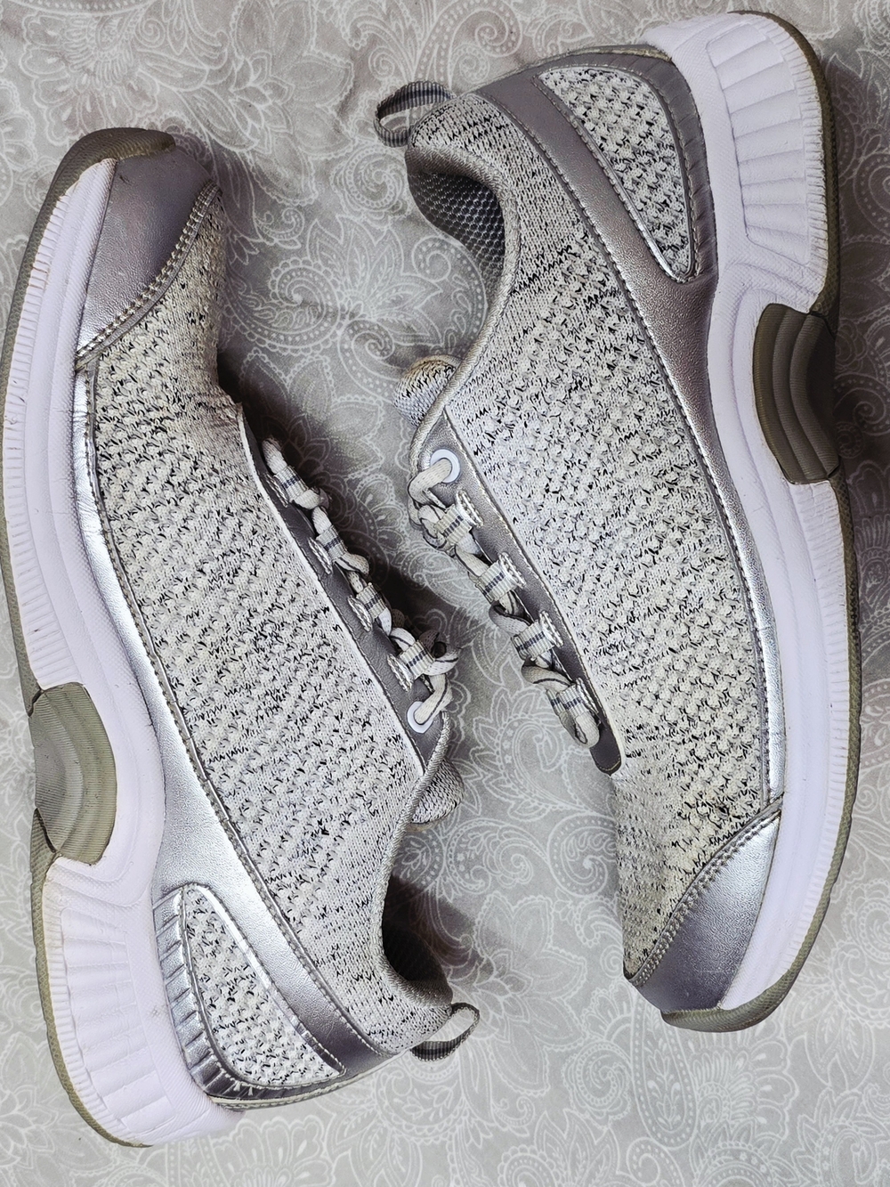 Orthofeet Coral Sandy 982 Women's Gray Knit Athletic Shoes Sneakers Size 10 B